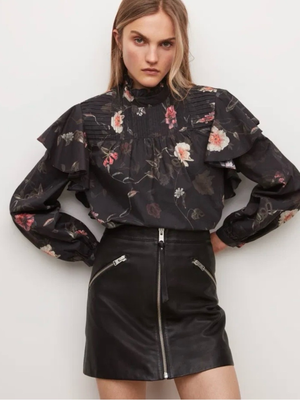 All Saints Floral Bluma Kaneshon Blouse US 8